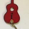 porte-clés cuir rouge guitare&nbsp;recto