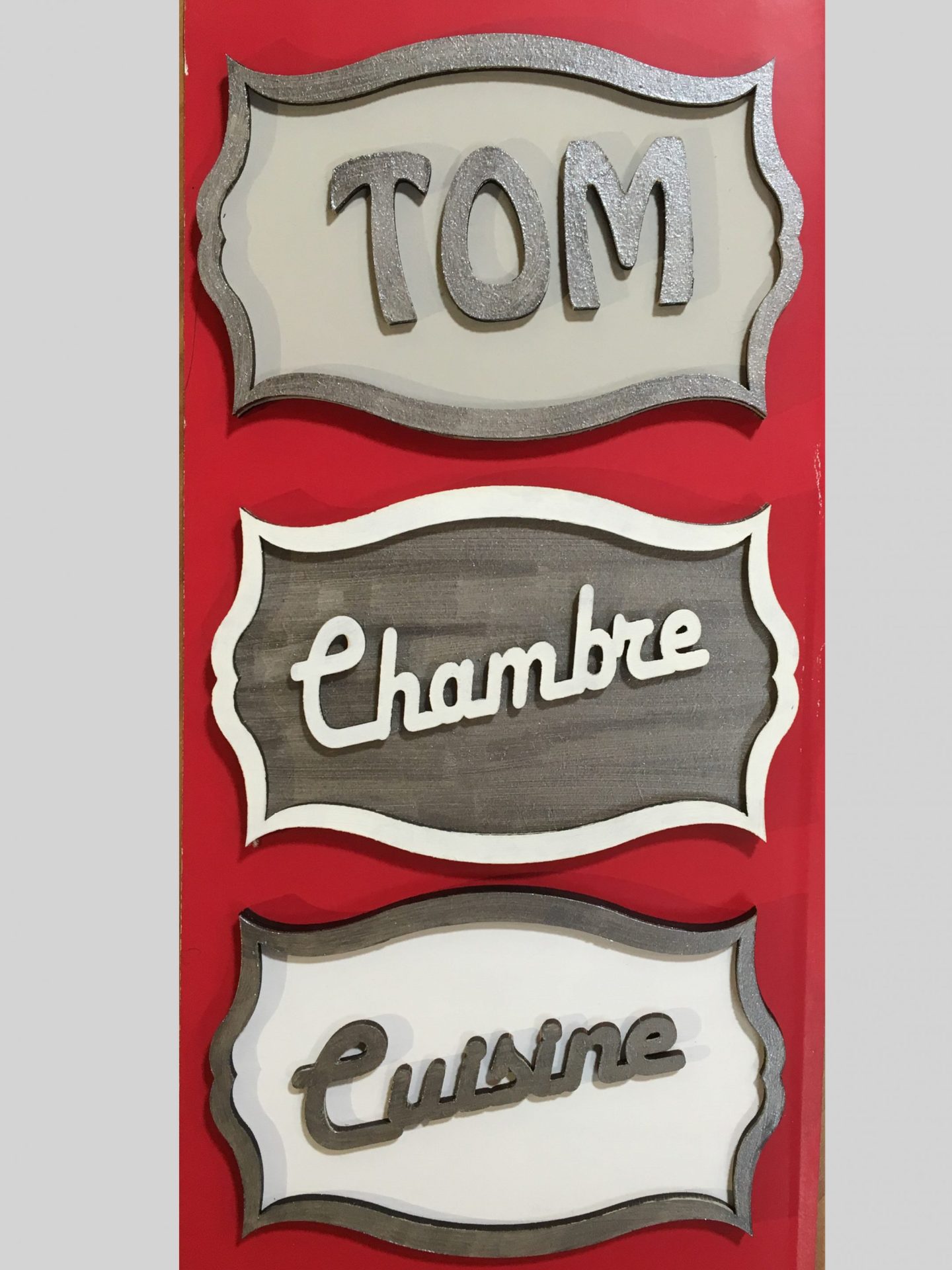 plaques de porte relief personnalisée