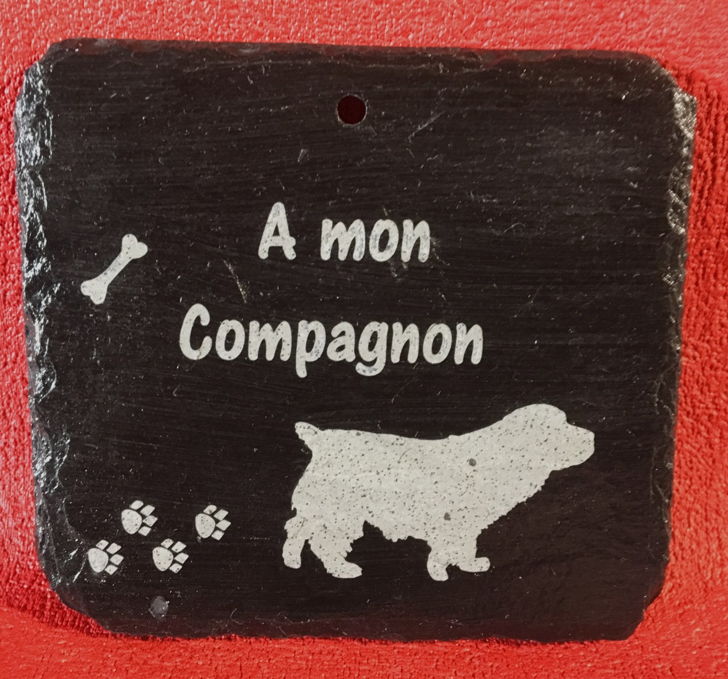 ardoise gravée décès chien funéraire