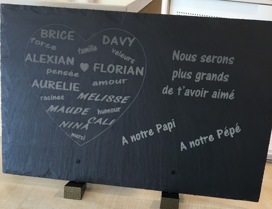 ardoise funéraire personnalisée prénoms petits-enfants