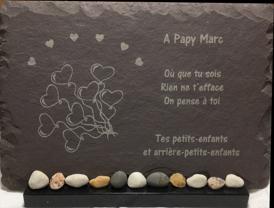 ardoise funéraire gravée A Papy