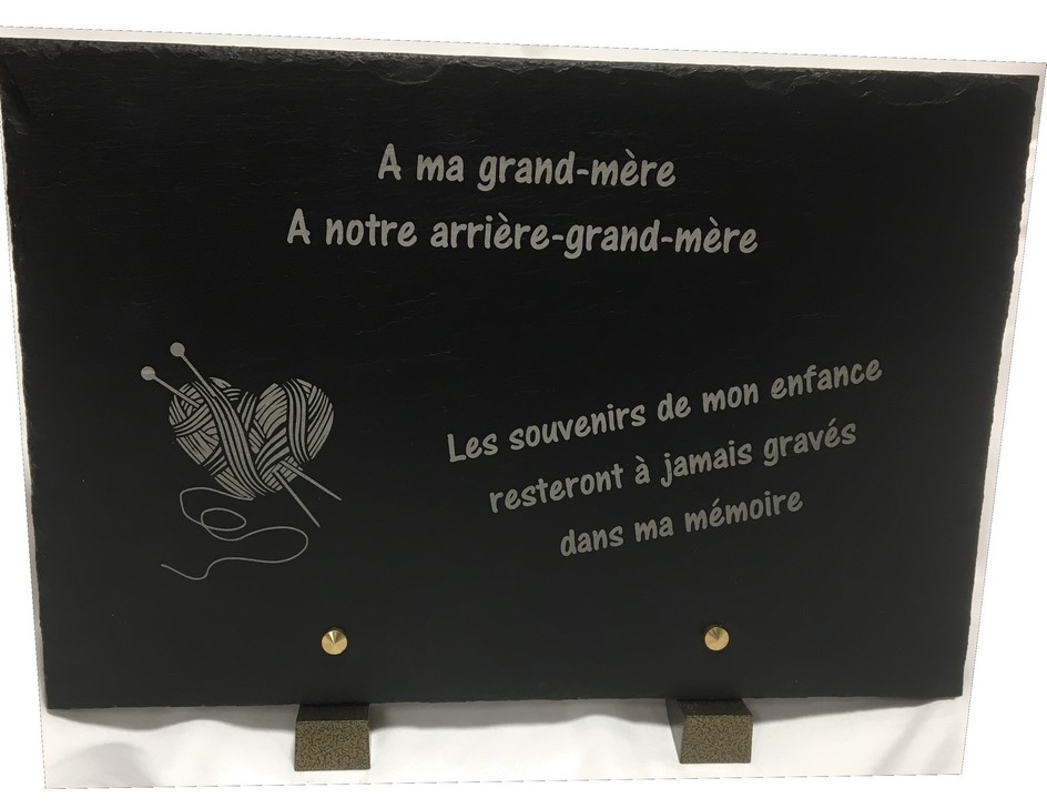 ardoise funéraire A ma grand-mère souvenirs enfance