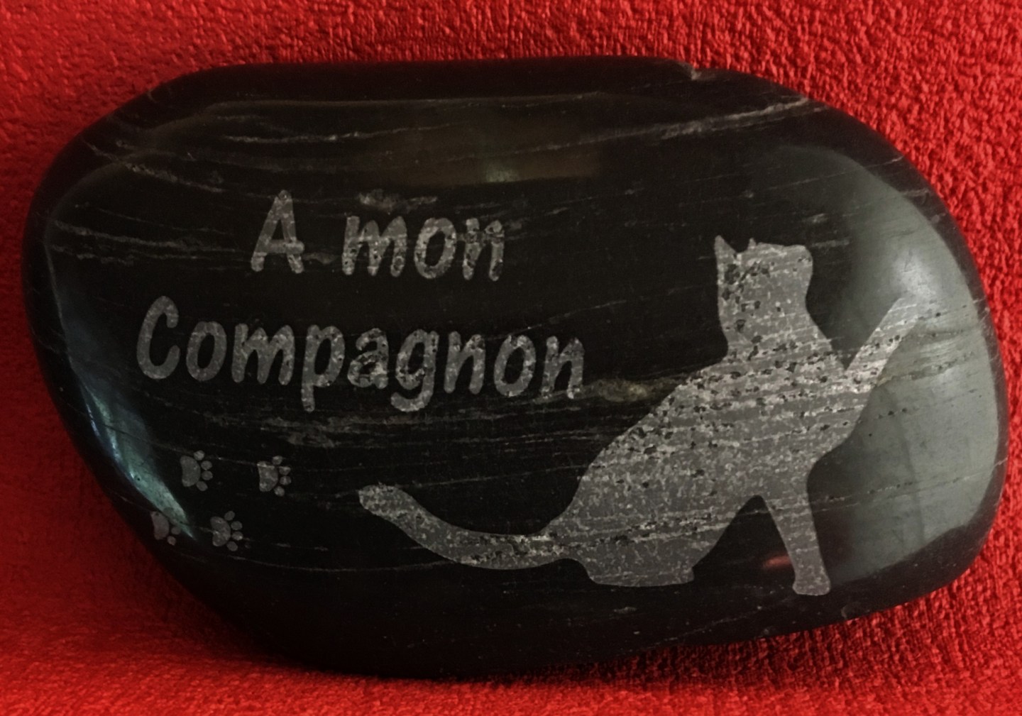 ardoise naturelle gravé décès chat funéraire