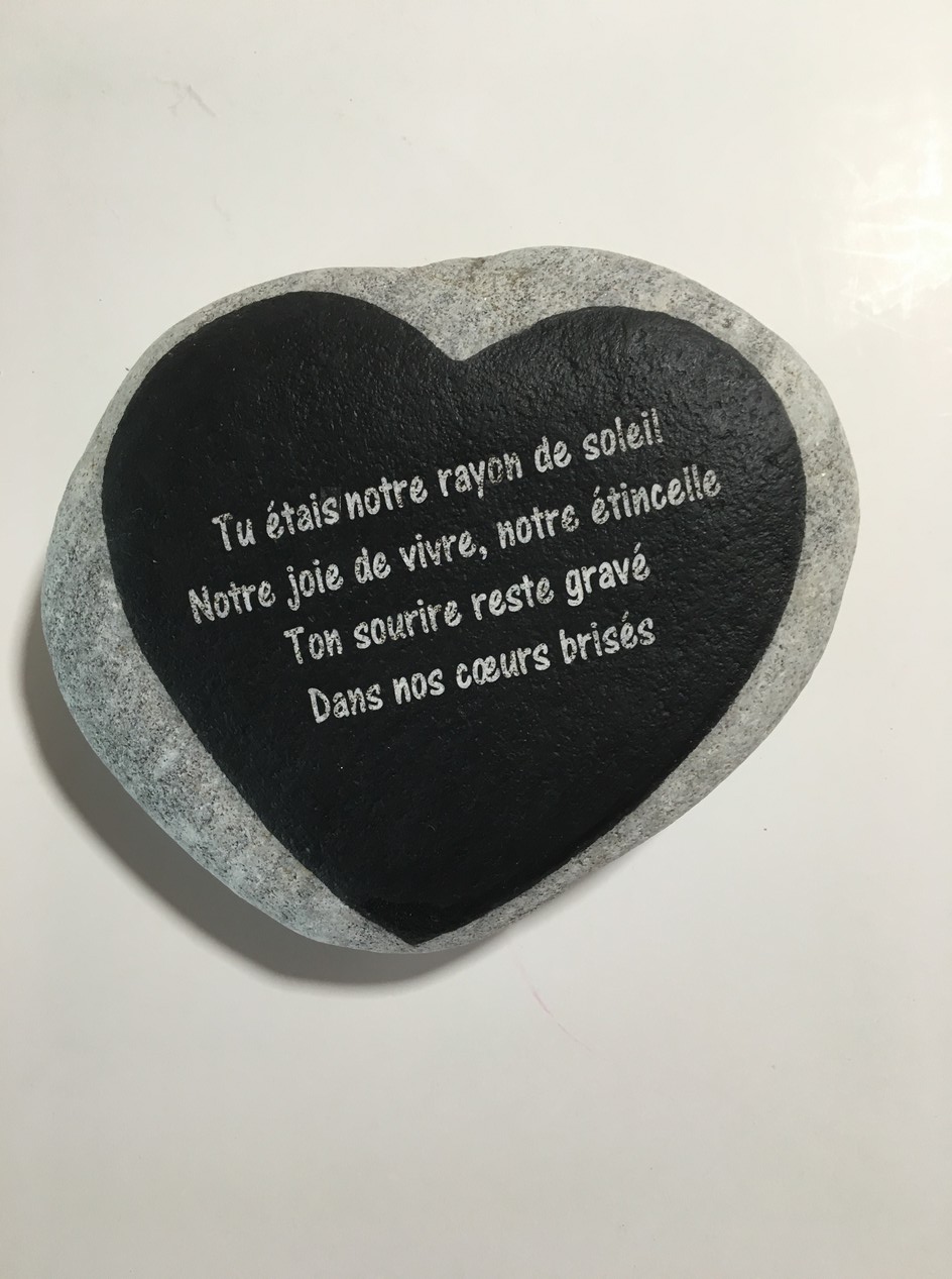 galet funéraire tu étais notre rayon de soleil