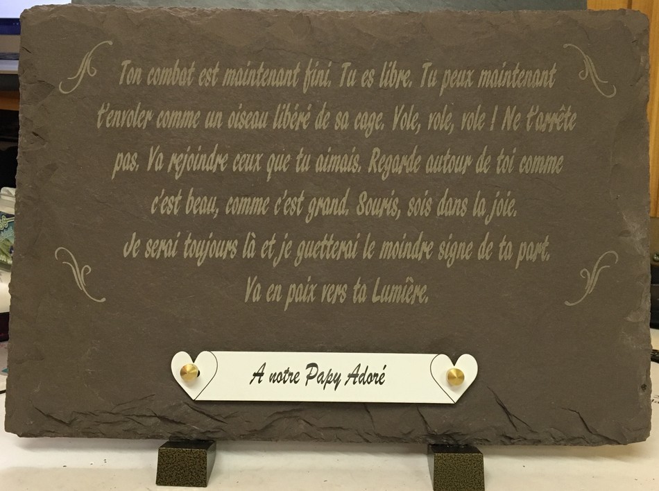 lauze funéraire ton combat est maintenant fini