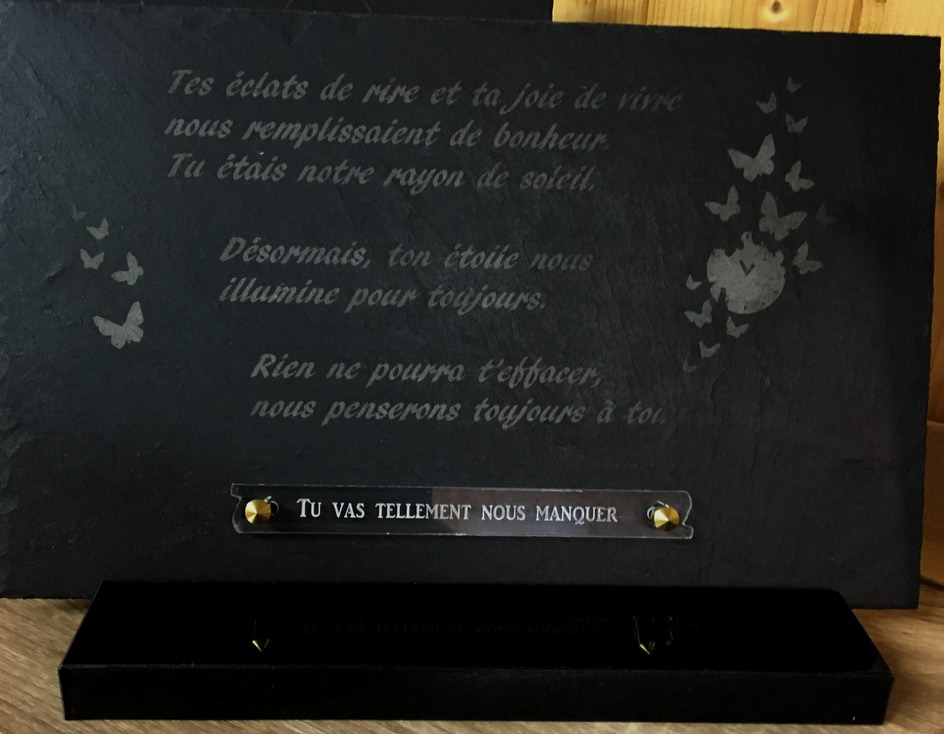 ardoise funéraire tes éclats de rire