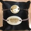 bracelets bois yin yang&nbsp;plume