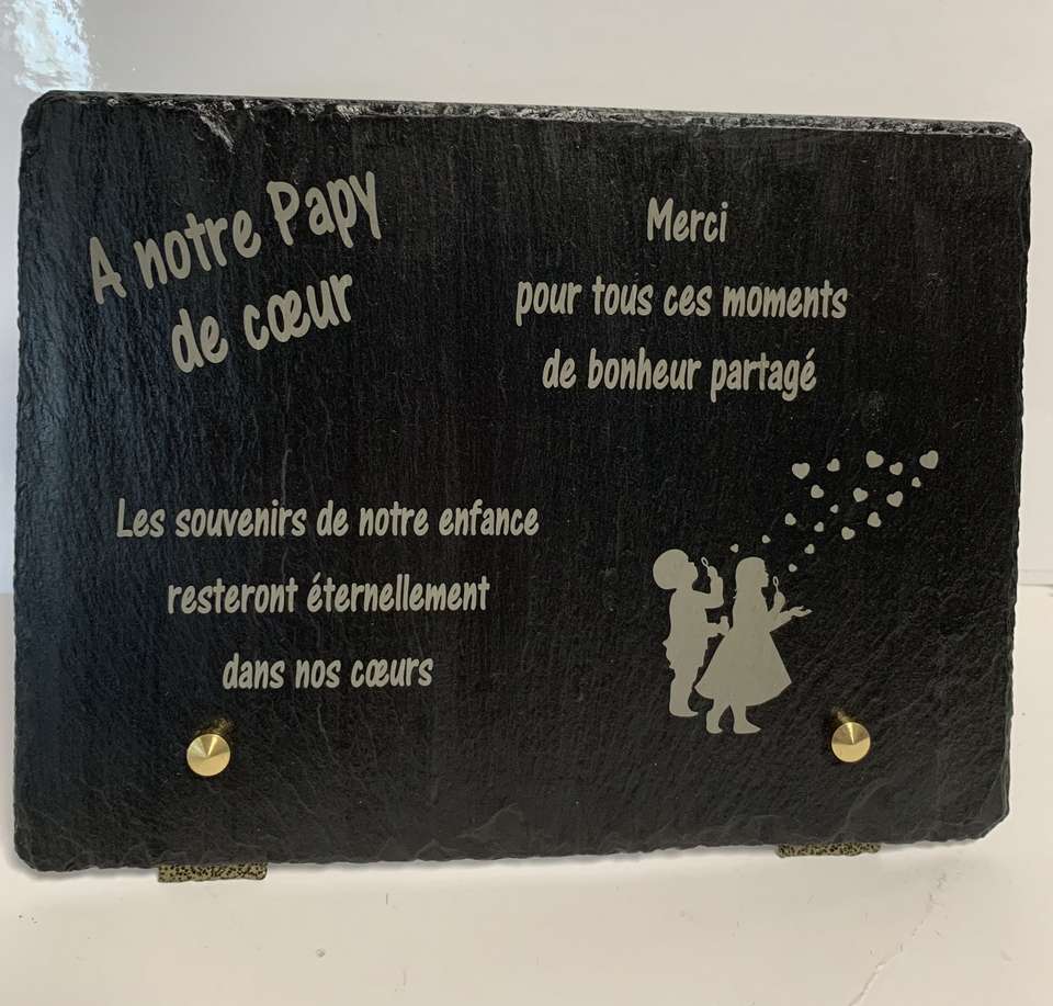 ardoise gravée personnalisée décès Papy