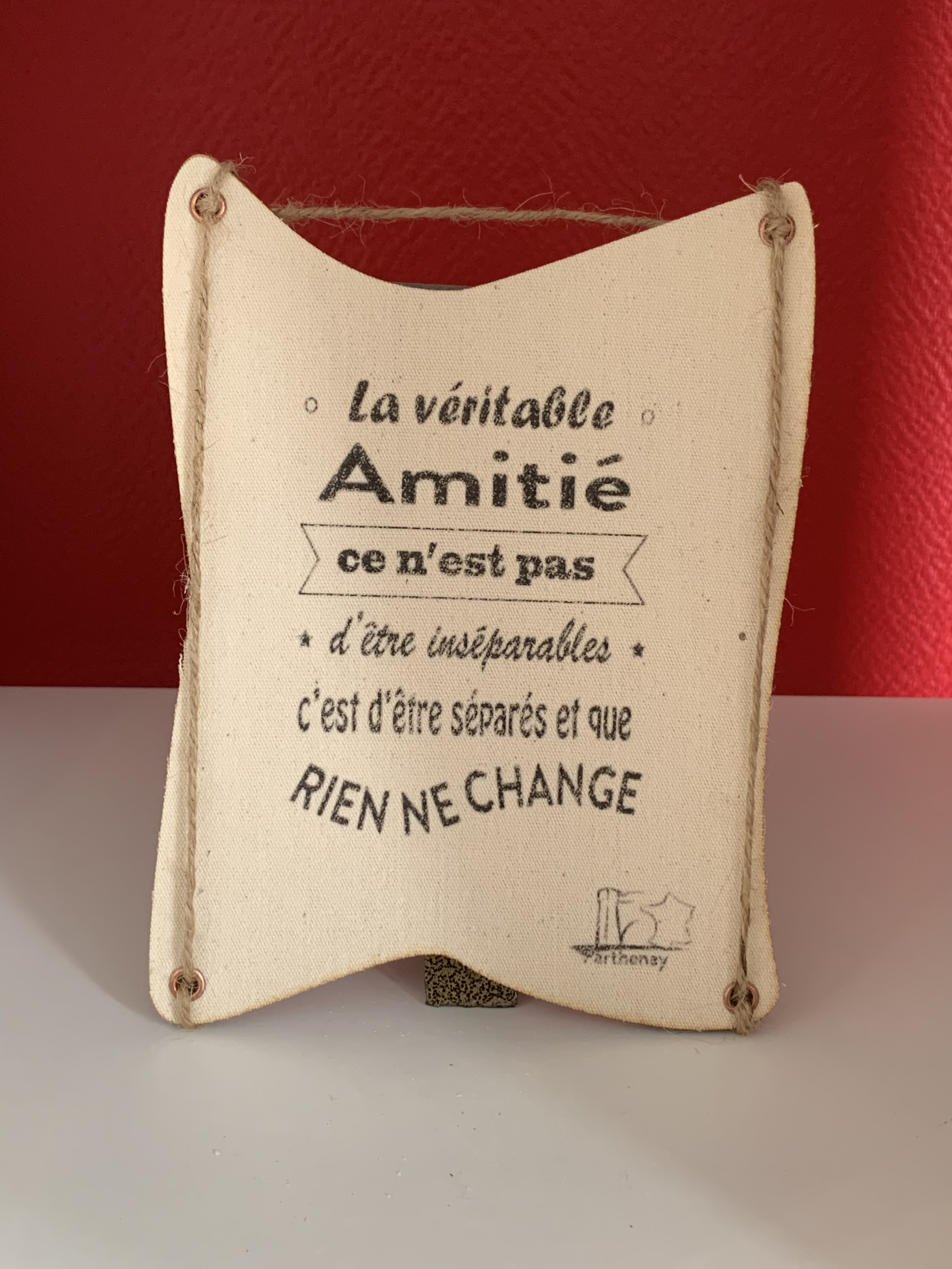 citation sur tableau toile de lin
